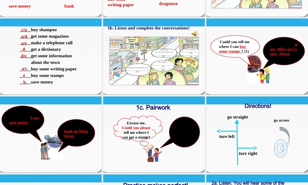 九年级英语 unit 11Could you please tell me where the restrooms are the restrooms are Section A精品课件 人教新目标版 课件