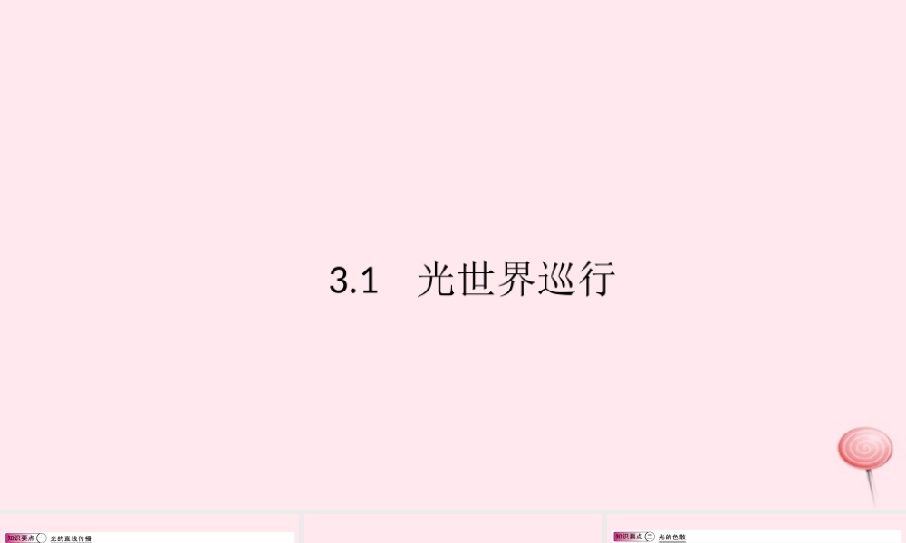 八年级物理上册 3.1 光世界巡行(知识点)课件(新版)粤教沪版 课件