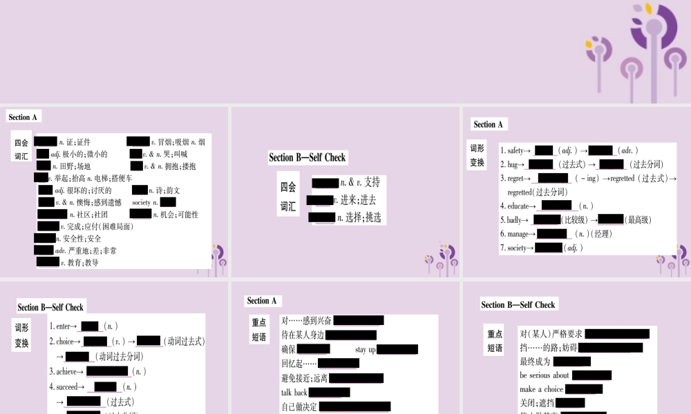九年级英语全册 Unit 7 Teenagers should be allowed to choose their own clothes知识归纳作业课件 (新版)人教新目标版 课件