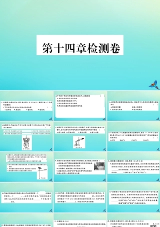 九年级物理全册 第十四章 内能的利用检测卷习题讲评课件 (新版)新人教版 课件