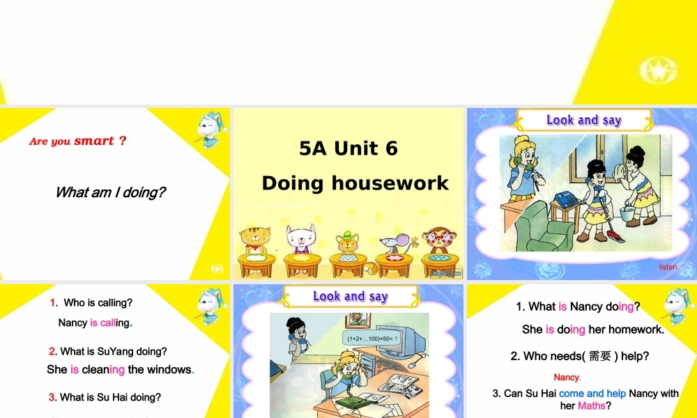 牛津小学英语-5A-unit6-语法部分