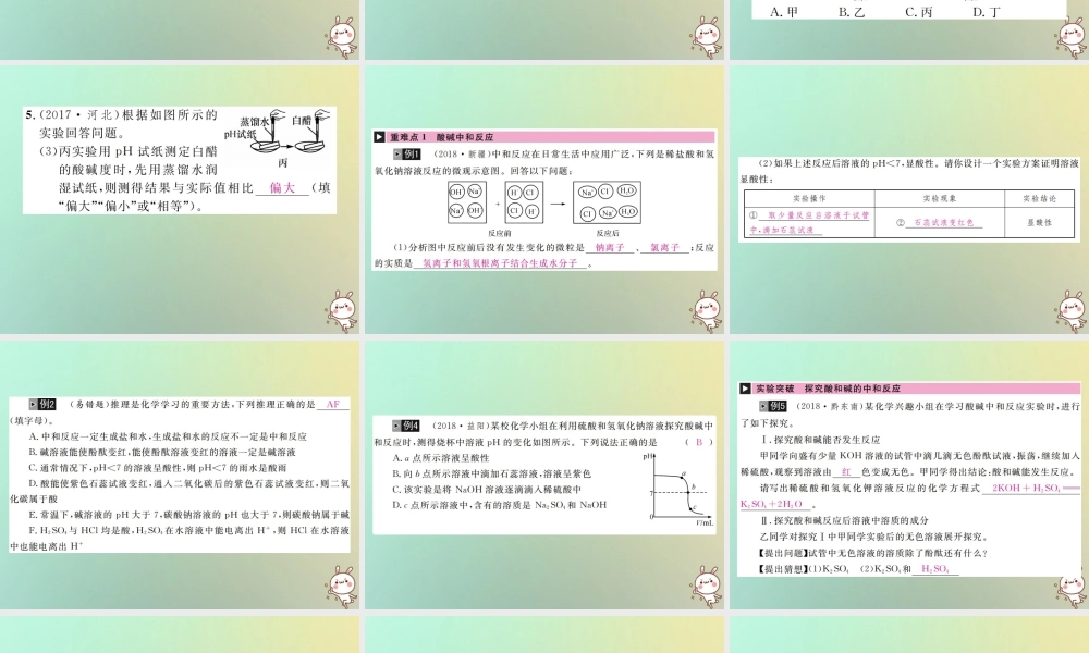 中考化学复习 主题一 身边的化学物质 第7讲 酸和碱的中和反应课件
