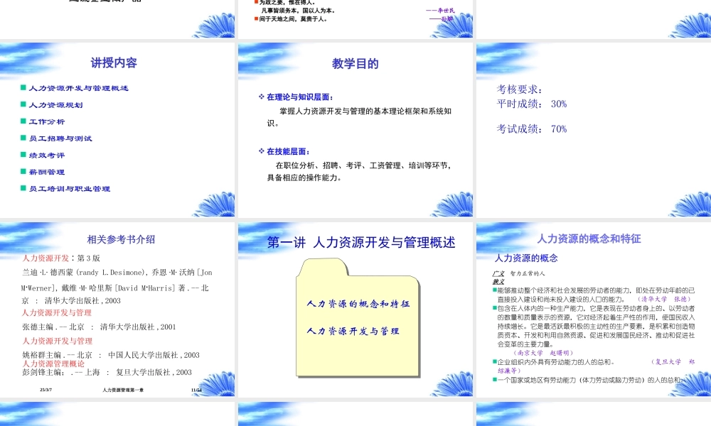 人力资源开发与管理概述