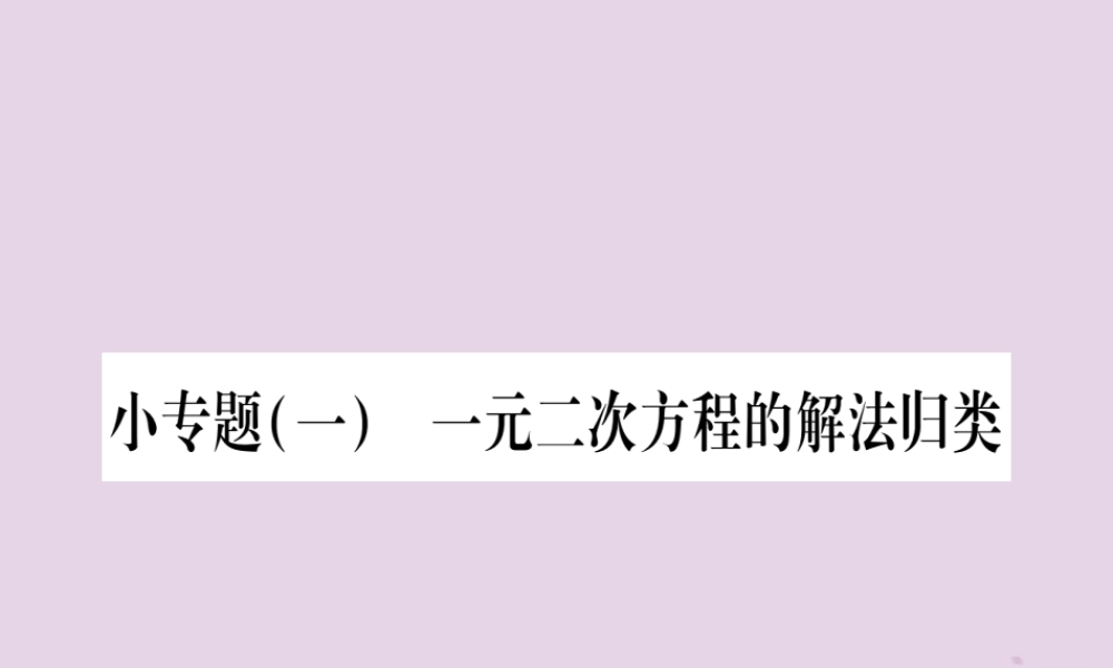 九年级数学上册 第二十一章 一元二次方程 小专题(一 一元二次方程的解法归类作业课件 (新版)新人教版 课件