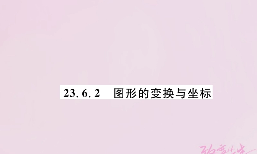 九年级数学上册 第23章 图形的相似 236 图形与坐标 2362 图形的变换与坐标练习课件 (新版)华东师大版 课件