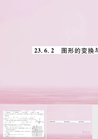 九年级数学上册 第23章 图形的相似 236 图形与坐标 2362 图形的变换与坐标练习课件 (新版)华东师大版 课件
