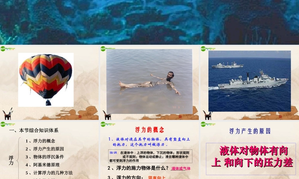 九年级物理 浮力复习课件 人教新课标版 课件