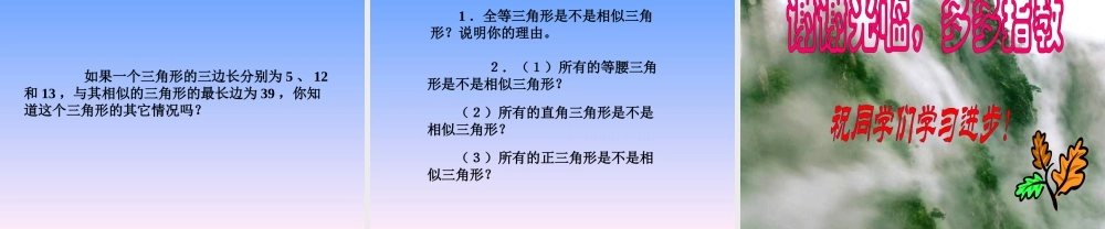 九年级数学上：42相似三角形课件(浙教版) 课件