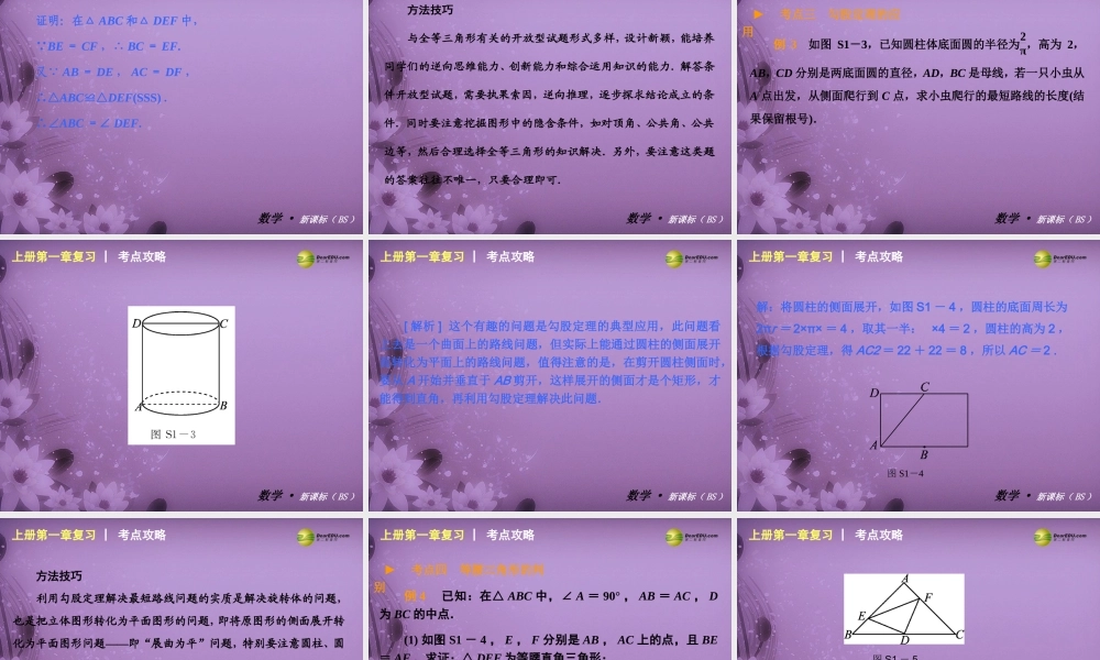 中考数学 九上 第一章 证明(二)课件 北师大版 课件