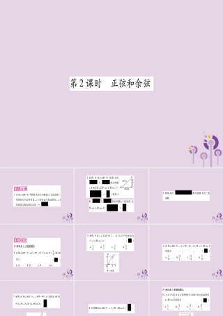 九年级数学上册 第23章 解直角三角形 231 锐角的三角函数 2311 锐角的三角函数 第2课时 正弦和余弦作业课件 (新版)沪科版 课件