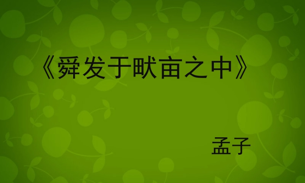 八年级语文下册 第11课(孟子二章)舜发于畎亩之中课件 冀教版 课件