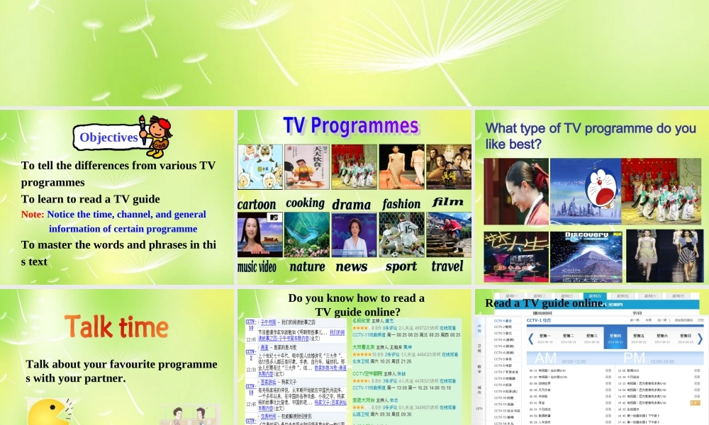 九年级英语上册(Unit 6 TV programmes Reading)课件 (新版)牛津版 课件