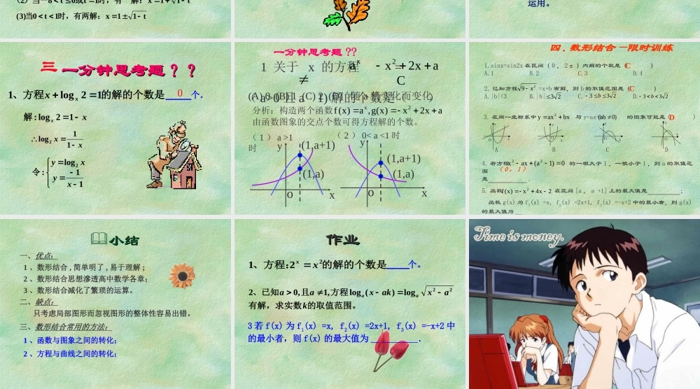 数形结合在函数与方程中的应用 人教版 课件