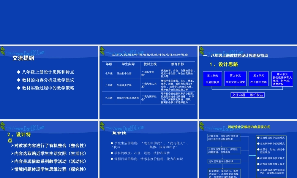 八年级思想品德教材学习课件 山东版 课件