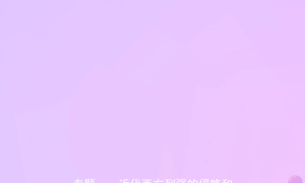 中考历史复习 专题一 近代西方列强的侵略和课件