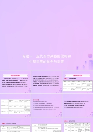 中考历史复习 专题一 近代西方列强的侵略和课件