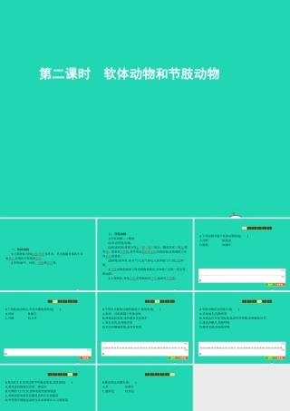 七年级生物上册 2.2.1 无脊椎动物的主要类群(第2课时 软体动物和节肢动物)课件 (新版)济南版 课件
