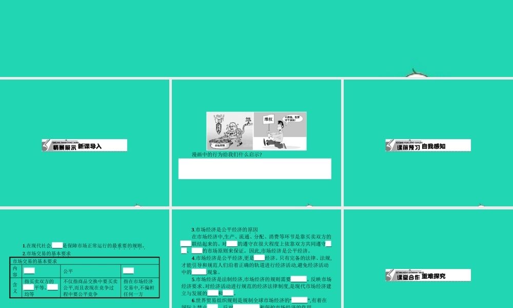 八年级政治下册 第五单元 市场考察 13 法制 市场经济的维护者课件 教科版 课件