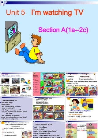 中学七年级英语unit5(I m watching TV)课件