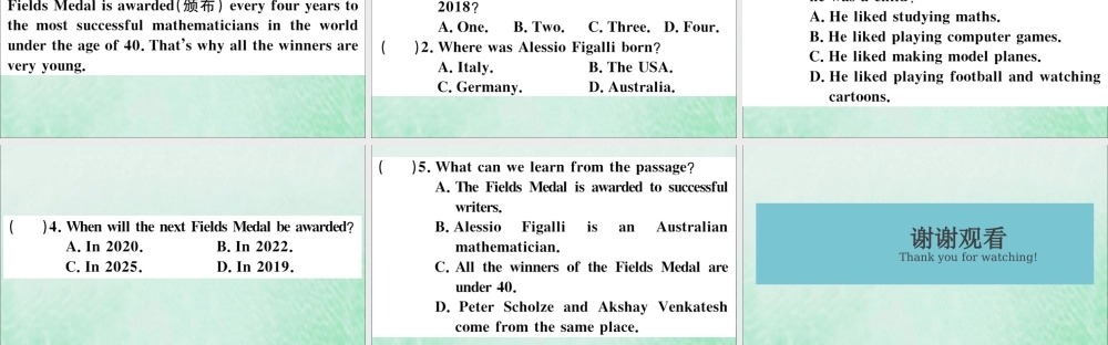 七年级英语下册 Module 9 Life history Unit 3 Language in use习题课件 (新版)外研版 课件