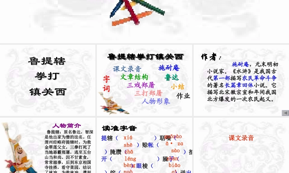 八年级语文鲁提辖拳打镇关西课件新人教版 课件