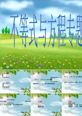 不等式与方程专题