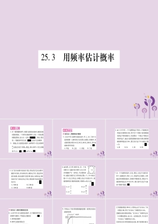 九年级数学上册 第二十五章 概率初步 253 用频率估计概率作业课件 (新版)新人教版 课件