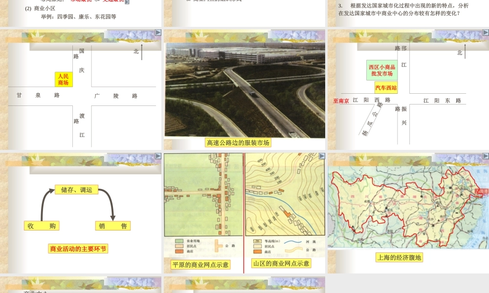 初中中国地理部分 商业中心和商业网点 课件
