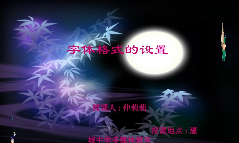 信息技术字体的格式设置课件