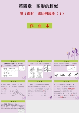 九年级数学上册 第4章 图形的相似 第7课时 探索三角形相似的条件(3)(课后作业)习题课件 (新版)北师大版 课件