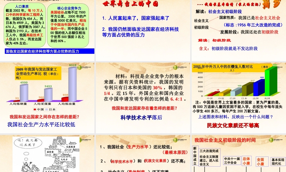 九年级政治全册 全册第三课第一框我们的社会主义祖国课件 新人教版 课件
