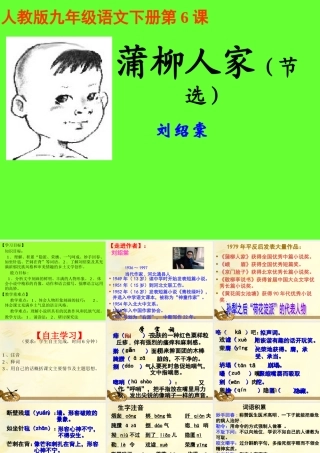 九年级语文下册 蒲柳人家课件 人教新课标版 课件