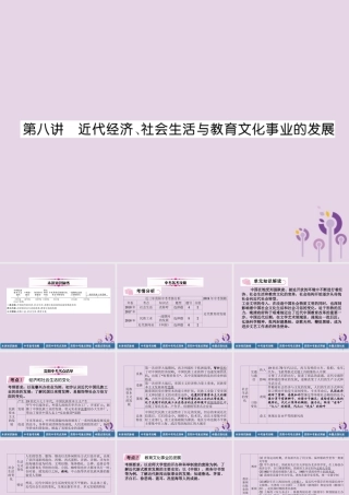 中考历史总复习 第一编 教材知识速查篇 模块一 中国近代史 第8讲 近代经济、社会生活与教育文化事业的发展(精讲)课件