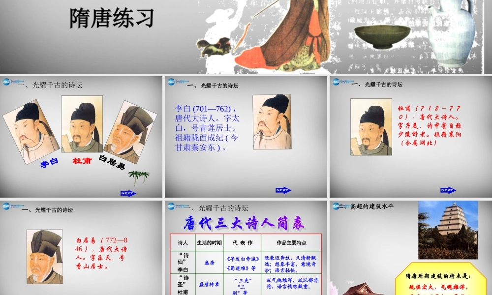 中学七年级历史下册(第7课 辉煌的隋唐文化)课件 新人教版 课件