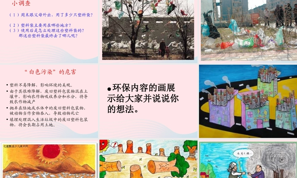 中学主题班会 道德类 保护环境 我的责任课件