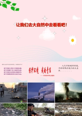 中学主题班会 道德类 保护环境 我的责任课件