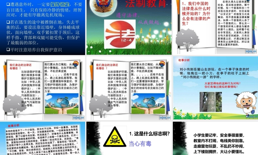 小学生法制安全教育PPT模板
