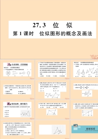 九年级数学下册 第27章 相似 273 位似 第1课时 位似图形的概念及画法习题讲评课件 (新版)新人教版 课件