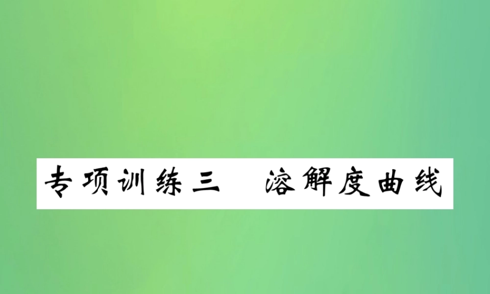 中考化学毕业总复习 第2编 重点专题突破篇 专项训练3 溶解度曲线课件