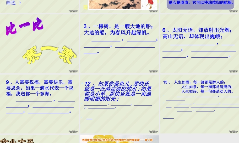 九年级语文仿写专题复习质课件