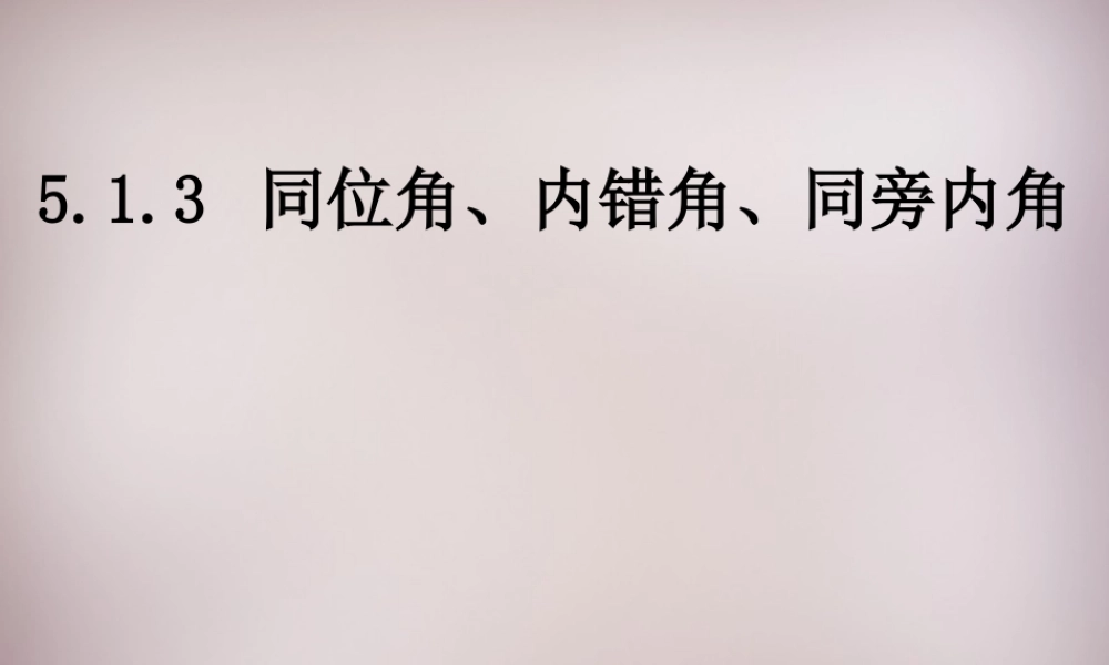 中学七年级数学下册 5.1.3 同位角、内错角、同旁内角课件 (新版)新人教版