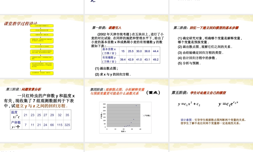 教师说课比赛课件 回归分析 课件