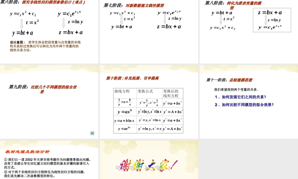 教师说课比赛课件 回归分析 课件