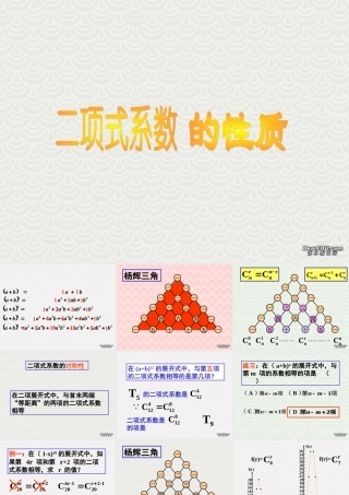 二项式系数 高二数学加法与乘法原理二项式定理课件集合一 人教版 高二数学加法与乘法原理二项式定理课件集合一 人教版