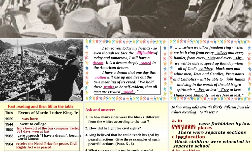 人教版高二英语下学期Uint14 Freedom Fighters 课件