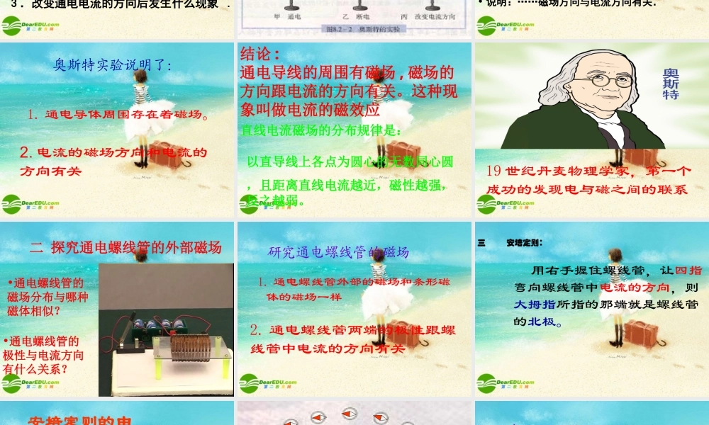 八年级物理下册 第九章 电与磁第三节 电生磁课件 人教新课标版 课件