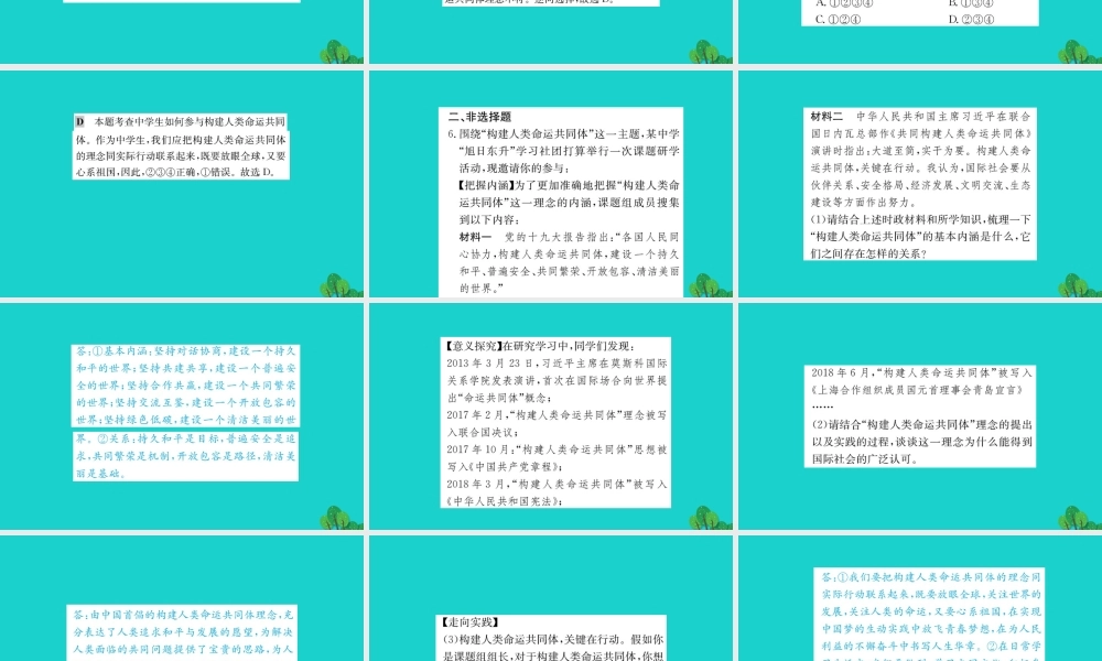 九年级道德与法治下册 第一单元 我们共同的世界 第二课 构建人类命运共同体 第2框 谋求互利共赢习题课件 新人教版 课件