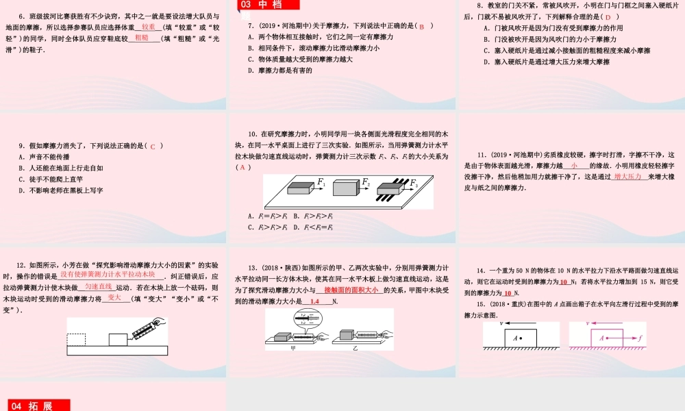 八年级物理下册 6.4 探究滑动摩擦力课件 (新版)粤教沪版 课件-2