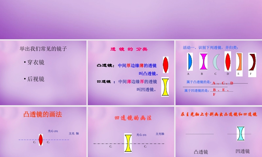 八年级物理上册 第五章 第一节 透镜课件 (新版)新人教版 课件