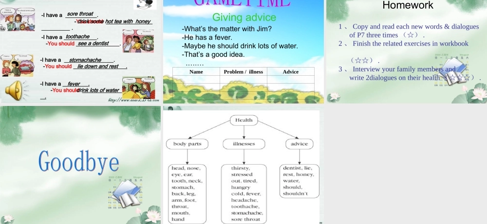 八年级英语Unit2 What's the matter课件 浙教版 课件
